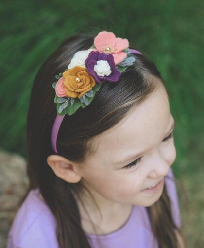 Rapunzel Inspired Felt Flower Headband