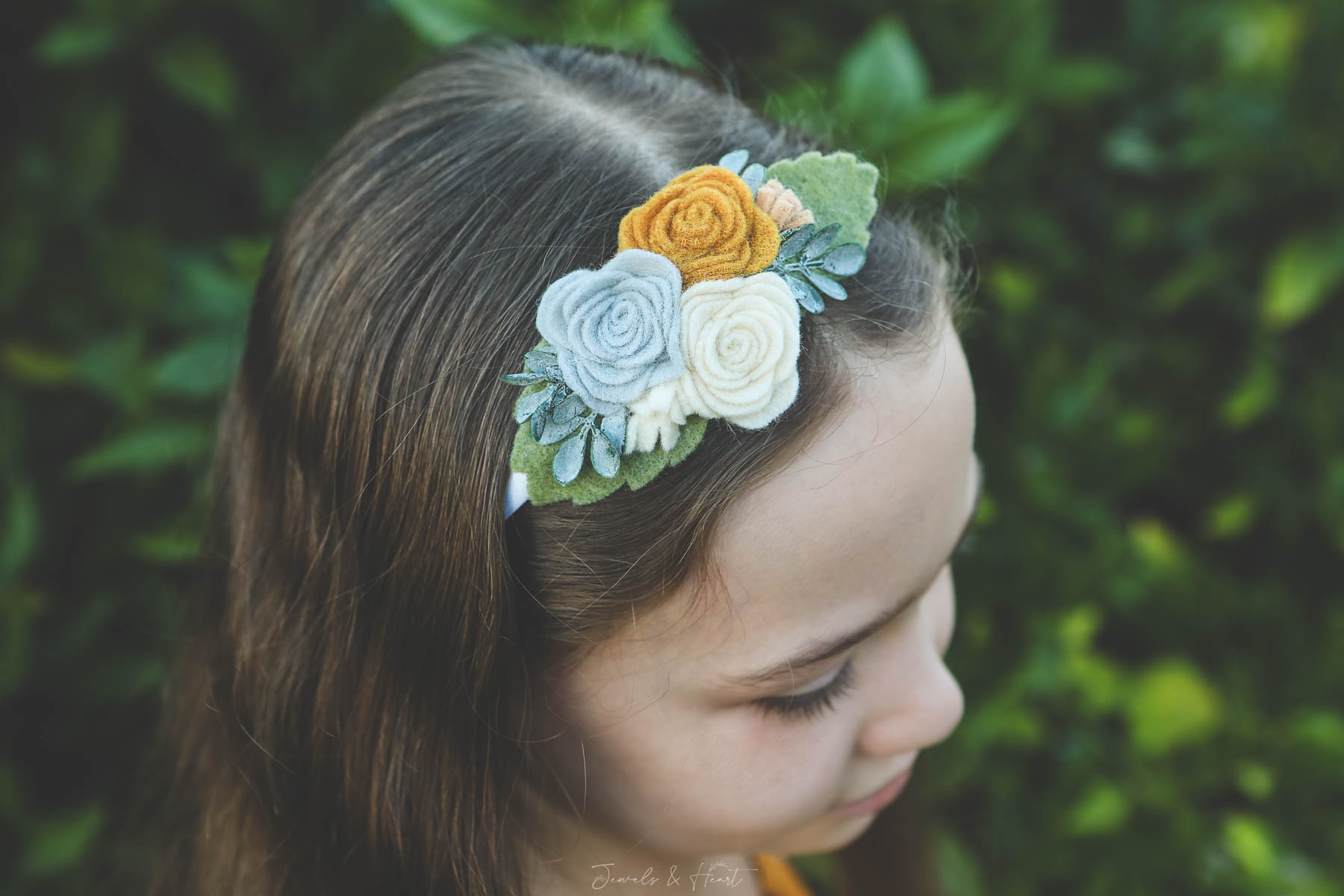 Neutral Felt Rose Headband