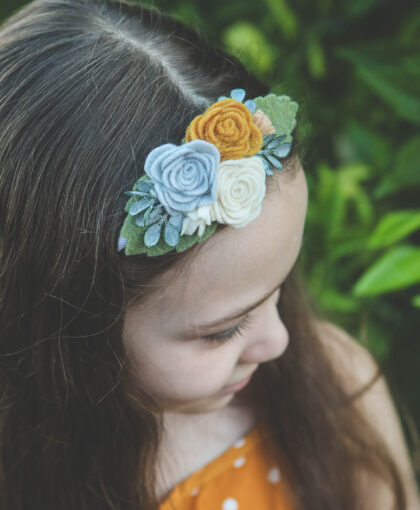 Neutral Felt Rose Headband