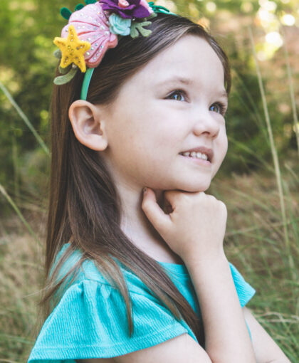 Mermaid Flower Felt Headband Crown