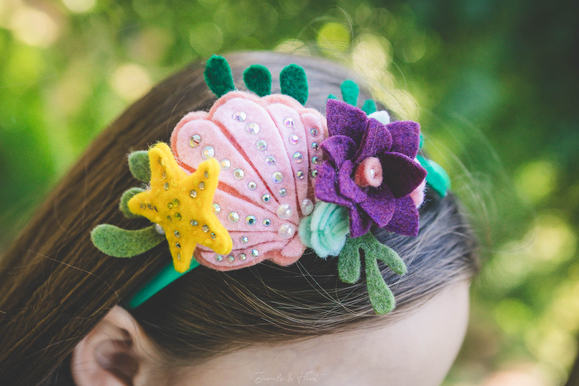 Mermaid Flower Felt Headband Crown