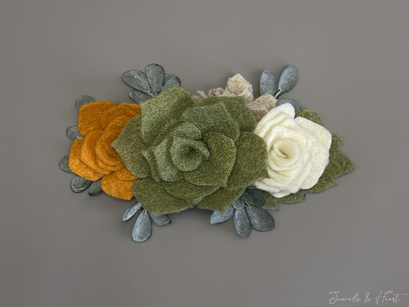 Boho Chic Succulent Felt Flower Hair Clip Accessory Headband