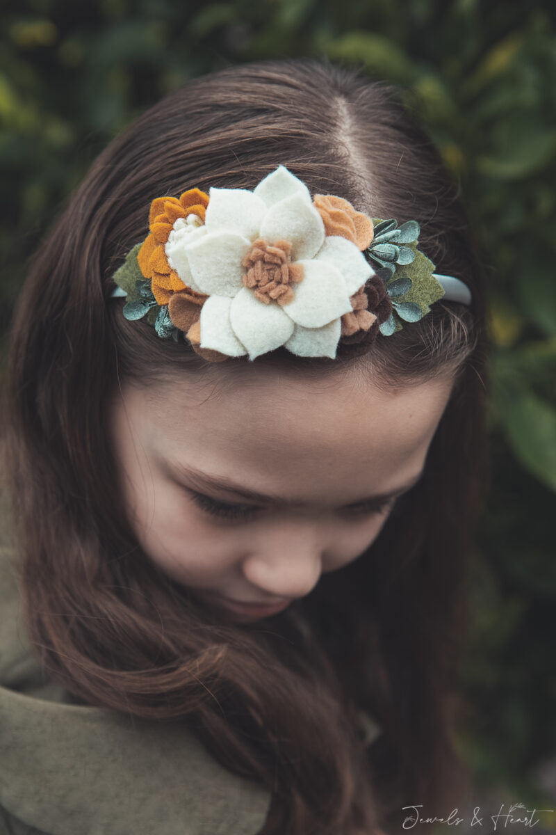 Boho Chic Succulent Felt Flower Hair Clip Accessory Headband