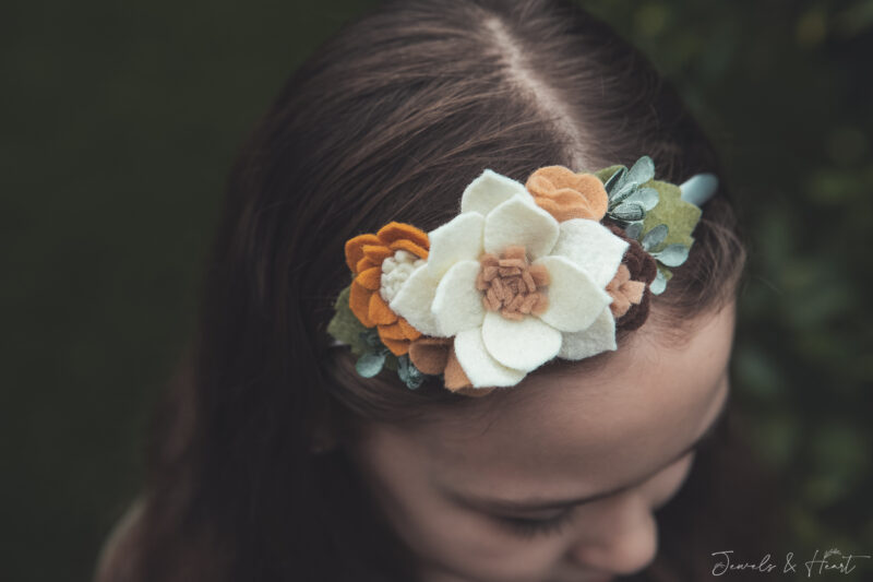 Boho Chic Succulent Felt Flower Hair Clip Accessory Headband